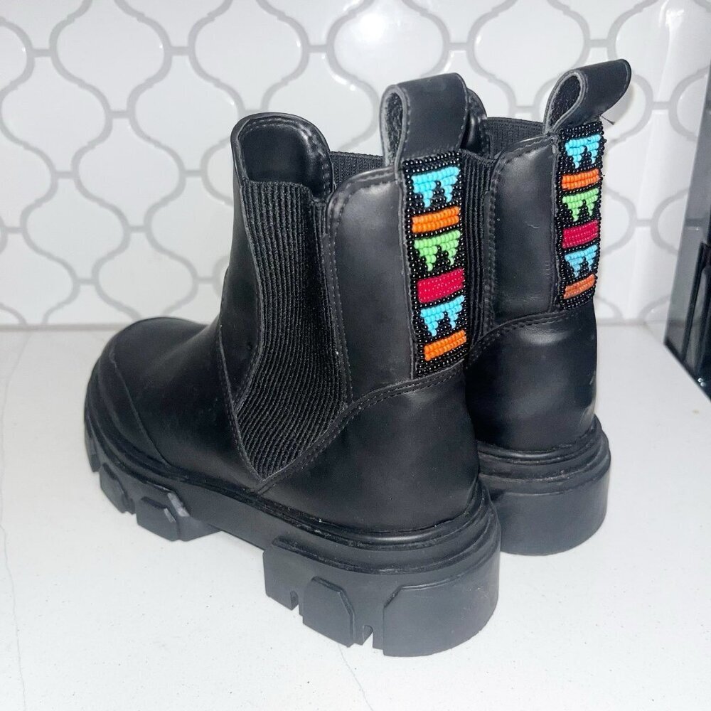 Farm Rio Black Chelsea Mono Size 6.5 Made In Brazil